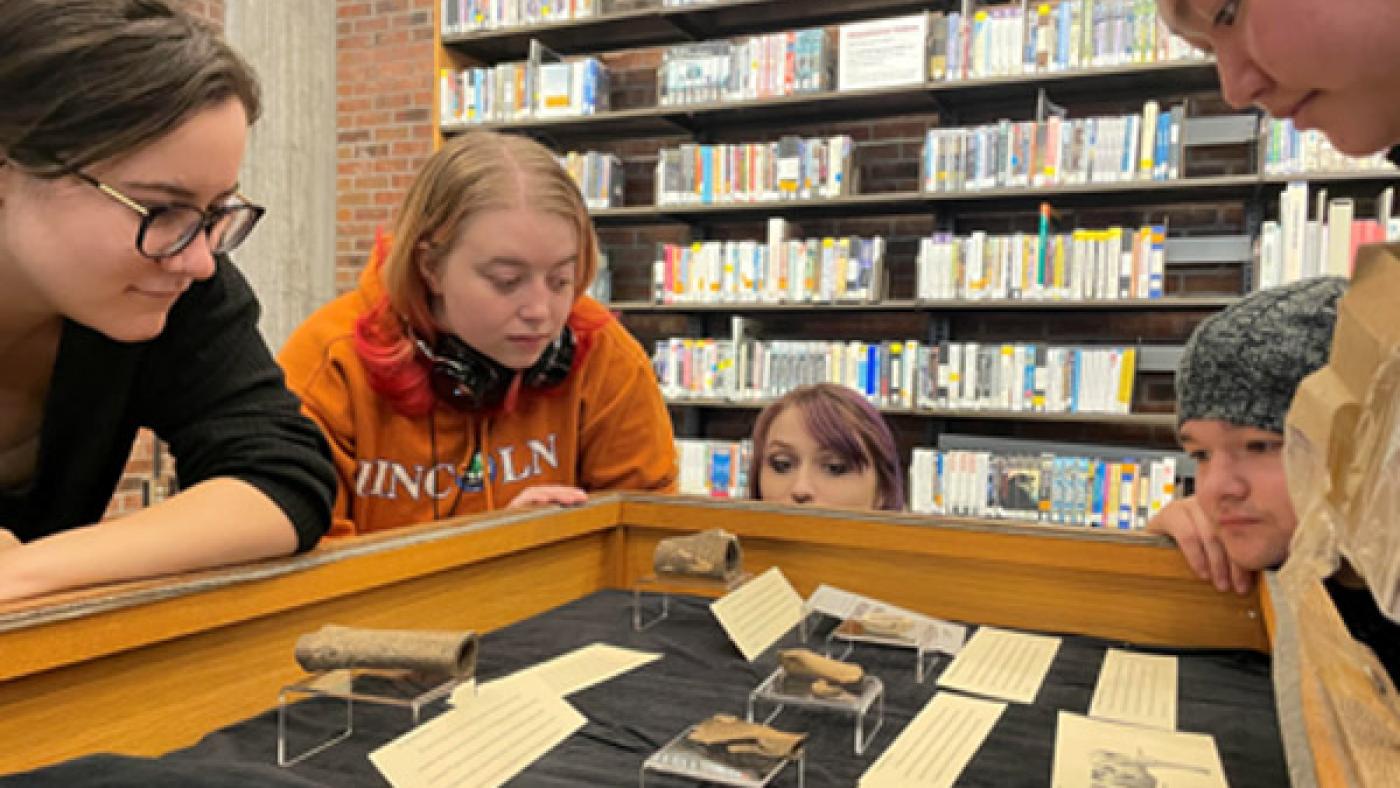 Hamline Archaeology on Display in Bush Library