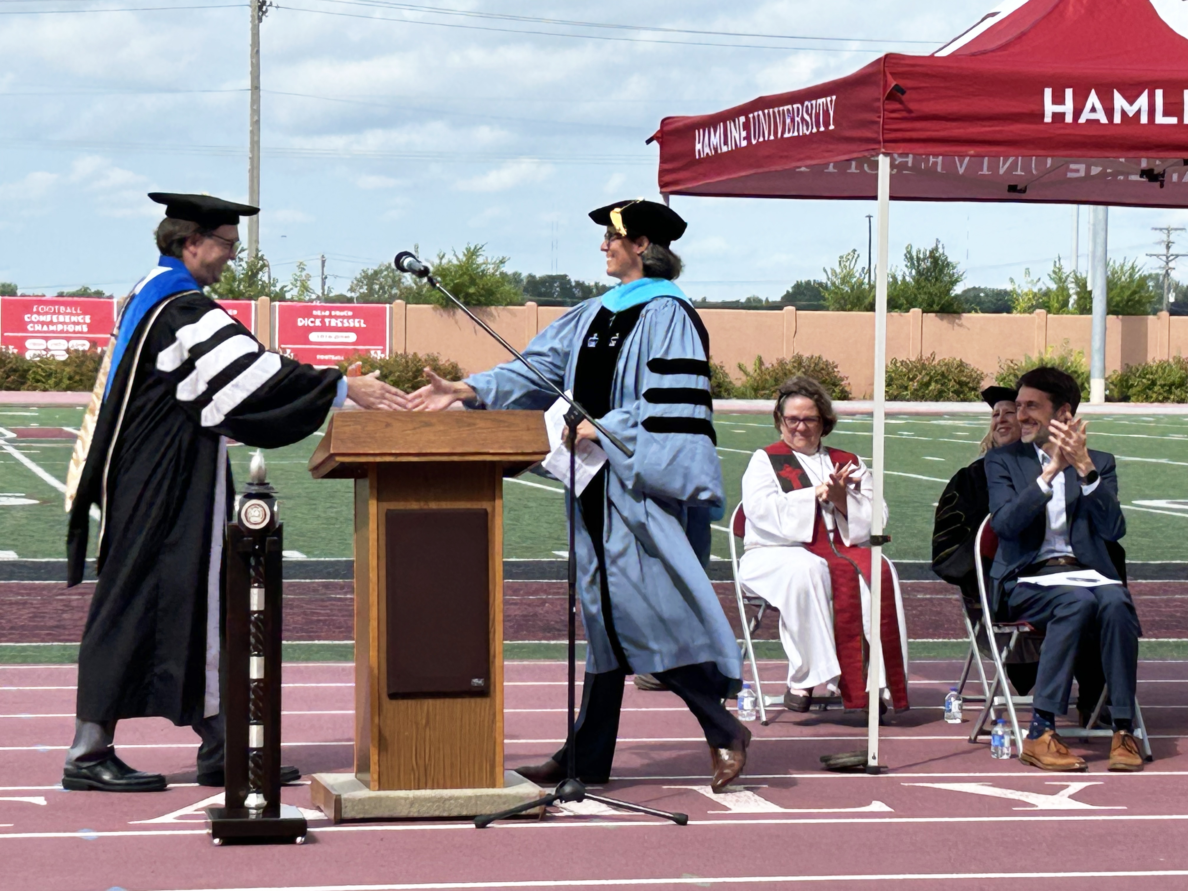 President Hostetter and Provost Wes Kisting at Convocation and Matriculation
