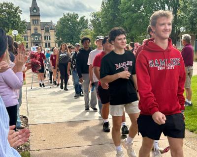Honor guard welcoming new students at 2025 Convocation and Matriculation